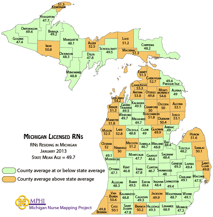 RNs mean age map